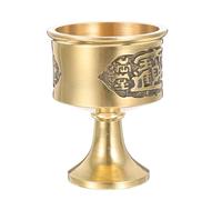 Homoyoyo Copa de Ofrenda Budista de Cobre Dorada Superficie Lisa y Esquinas Redondeadas para Templo y Hogar, Taza Reutilizable para Creyentes del Budismo