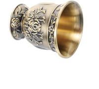 Homoyoyo Copa de Té de Bronce Vintage Diseño de Rosa, Taza Metálica para Licor y Whisky, Recipiente Decorativo para Salón de Té, Adecuado para Ceremonia y Fiesta, 1 Unidad