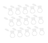 Homoyoyo Copas de Anillo para Pigmento 50 Piezas Tamaño Ajustable Plástico Color Claro Práctico para Tatuajes y Maquillaje Profesional en Salones de Belleza