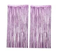 Homoyoyo Cortina de Lluvia Decorativa para Fiestas 2 Piezas, Plástico Rosa, 1 M de Ancho X 2,5 M de Alto, Fondo para Escenarios y Decoración de Paredes en Bodas y Festivales