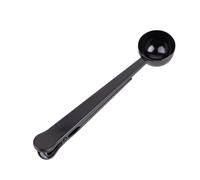 Homoyoyo Cuchara para Café de Acero Inoxidable con Clip de Sellado, Cucharita Negra Multiusos para Café y Té, Utensilio Práctico para Cocina y Cafetería