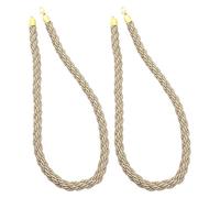 Homoyoyo Cuerda de Barrera de Seguridad de Yute Natural 28 Cm, 2 Piezas con Ganchos, Cuerda Trenzada para Control de Multitudes y Gestión de Colas en Barreras Industriales