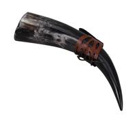 Homoyoyo Cuerno Vikingo Auténtico Grande para Beber Taza Escandinava de Cuerno con Grabado Manual Vaso Medieval Norse para Cerveza para Celebraciones y Decoración Color Color Aleatorio