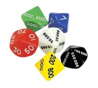 Homoyoyo Dados de Juego de Plástico Multicolor, 6 Unidades Valores Individuales (Unidad, Decena, Centena, Mil, Diez Mil, Cien Mil), Tamaño Pequeño Portátil para Juegos de Color Aleatorio