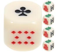 Homoyoyo Dados de Póquer Españoles 16mm Color Marfil Esquinas Redondeadas, Acrílicos, Pack de 15 Dados Portátiles para Juegos de Fiesta, Bar y Reuniones Familiares