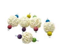 Homoyoyo de Juguetes Educativos Pelota de Ratán de Madera para Loros 10 Piezas Colgantes Que Promueven Ejercicio para Periquitos y Aves Pequeñas