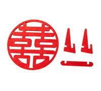 Homoyoyo Decoración de Bodas Chinas de Fieltro para Ceremonias Tradicionales Símbolo Doble Felicidad Rojo Brillante para Decoración Interior de Habitaciones Nupciales y Mesas Festivas