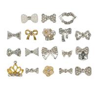 Homoyoyo Decoración de Uñas Lazo 3d de Metal Brillante para Manicura DIY Segura 18 Piezas en Varios Colores Adecuado para Fiesta de Año Varios estilos