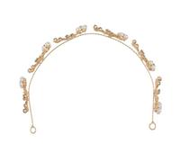 Homoyoyo Diadema de Boda Flores Doradas y Perlas Tocado de Novia Elegante Accesorio Cabello para Bodas y Celebraciones Ligero y Cómodo Diseño Chic
