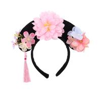 Homoyoyo Diadema de Concubina Floral Accesorio de Vestir Chino para Mujer Diadema Vintage Antideslizante Dinastía Qing para Niñas para Fiesta y Disfraces de Cosplay