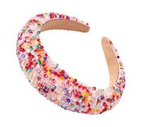 Homoyoyo Diadema de Cristal Esponja Gruesa Acolchada, Diadema Ancha Colorida para Mujer y Niña, Adecuado para Boda, Fiesta y Banquete, Accesorio Brillante para Damas y Novias