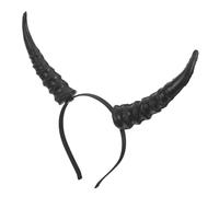 Homoyoyo Diadema de Cuernos Aterradores para Mujer en Plástico Negro Diseño Ajustable y Cómodo para Disfraces de Halloween y Sesiones Fotográficas Festivas