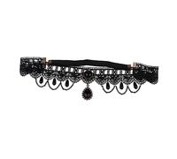 Homoyoyo Diadema de Encaje Negro Elástica para Halloween Banda de Frente Elegante para Mujer Accesorios para Fiestas de Disfraces y Cosplay