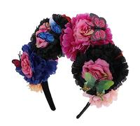 Homoyoyo diadema de hallowen de hadas guirnalda dia de los Muertos pelo del festival Ramo accesorios rave para mujer accesorios mexicanos para el cabello para mujeres tela