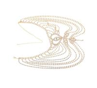 Homoyoyo Diadema De Pedrería Con Capas Elegantes - Cadena De Cabello Vintage y Tiara Para Niñas - Accesorio De Moda En Múltiples Capas Para Fiestas y Ocasiones Especiales