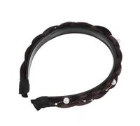 Homoyoyo diadema de peluca de perlas banda trenzada Bandas para el cabello para mujeres accesorios Bandas principales para mujeres diademas llamativas para mujer fibra química