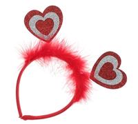 Homoyoyo Diadema De San Valentin Accesorios De Corazón Para Mujer Banda Para La Cabeza Del Corazón Diadema De Corazón De Amor De San Valentín De Corazones El Plastico Rojo