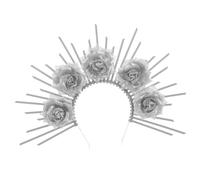 Homoyoyo Diadema Floral DIY Con Flores Plateadas Para Cosplay y Celebraciones - Accesorio Elegante De Cabello Para Mujeres En Bodas Especiales