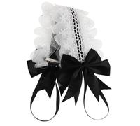 Homoyoyo Diadema Lolita Vintage De Encaje Negro, Banda Elástica Ajustable Para Mujer y Niña, Accesorio Decorativo Para Cabello Cosplay, Fiesta y Disfraz, Tocado Lazo y Volante Fruncido