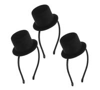 Homoyoyo Diadema Mini Sombrero de Copa Negro Vintage, Diseño Fácil de Usar y Rápido, 3 Piezas para Eventos Festivos y Disfraces Flapper de Mujeres Adultas