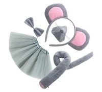 Homoyoyo Diadema Orejas De Ratón Gris 4 Piezas Tamaño Medio Para Niños Niñas Disfraz De Ratón Fiesta Infantil Tutú Gris