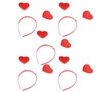 Homoyoyo Diademas Cabello de Año 5 Piezas, Diademas Antideslizantes Forma de Corazón, Color Rojo, Tamaño Ajustable, Accesorios Cabello para Fiestas y San Valentín