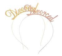 Homoyoyo Diademas Decorativas Cabello Letras Divorciada 2 Unidades Aleación Dorada y Rosa Para Mujeres Fiestas De Divorcio Accesorios Lujosos