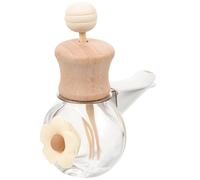 Homoyoyo Difusor de Aceite Esencial Botella Ambientadora para Coche Vacío 1 Unidad Color Beige Crema Madera y Vidrio Recargable Decoración Interior Coche Primavera Verano Uso Personal