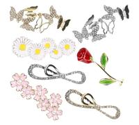 Homoyoyo Dijes para Cordones de Zapatos 7 Piezas Charms de Flores y Mariposas en Acabado Dorado y Plateado, Decoración para Zapatillas Deportivas para Mujeres y Niñas en Actividades al