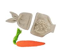 Homoyoyo Disfraz de Crochet para Recién Nacido en Forma de Conejo, Conjunto de 3 Piezas de Lana para Fotos Familiares y Baby Shower