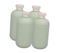 Homoyoyo Dispensador de Jabón para Baño y Viaje de 500ml, Botellas Rellenable de Plástico Verde, Pack de 4 Unidades Diseño Elegante y Portátil para Uso Diario