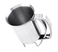 Homoyoyo Embudo Separador de Masa de Acero Inoxidable Asa para Hornear, Dispensador Doméstico para Repostería y Crepes, Herramienta para Cocina y Preparación de Tortitas, 1 Unidad Plateada