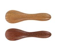 Homoyoyo Espátulas Faciales de Madera de Sándalo 2 Piezas Mini Raspador Facial para Aplicar Mascarilla Masaje Facial Cuerpo Compacto para Cuidado Piel en Casa y Viajes