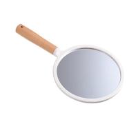 Homoyoyo Espejo de Maquillaje con Mango de Madera Ergonomía Compacto para Baño y Viaje Superficie para Detalles Precisión Diseño Práctico y Duradero Cosmético Manual