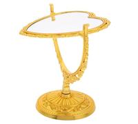 Homoyoyo Espejo de Maquillaje Corazón Dorado Vintage para Niñas y Tocador | Vidrio y Plástico, Estilo Romántico Clásico, Pieza Decorativa Ligera para Escritorio y Cosméticos