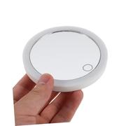 Homoyoyo Espejo de Maquillaje LED con Triple Ventosa Recargable y Portátil Compacto para Tocador y Viaje Espejo Iluminado para Baño