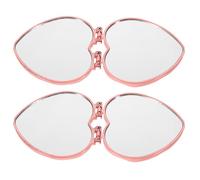 Homoyoyo Espejo de Maquillaje Portátil de Bolsillo 2 Piezas Espejo Compacto Pequeño Forma de Corazón Galvanizado en Color Rosa Dorado Adecuado para Viaje y Uso Diario