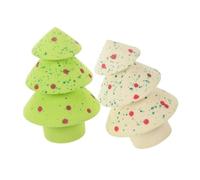 Homoyoyo Esponja de Belleza Facial Reutilizable Esponja de Maquillaje Forma de Árbol de Navidad Aplicador Suave para Base Polvos Líquidos y Cremas para Maquillaje de Fiesta