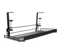 Homoyoyo Estante con Abrazadera Ajustable para Debajo del Escritorio Cesta Metálica Negra Grande para Gestión de Cables y Almacenamiento Bandeja Organizadora Resistente de Acero al