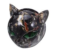 Homoyoyo Estatua de Resina de Cabeza de Gato Negro con Ojos Verdes Adorno Decorativo para Escritorio y Hogar Escultura Moderna para Coleccionistas y Decoración Multifuncional