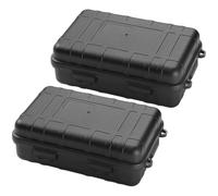 Homoyoyo Estuche de Supervivencia Portátil Negro, Caja de Almacenamiento Resistente a Golpes y Agua, Contenedor Duradero para Herramientas de Uso Diario, 2 Unidades, Adecuado para Camping
