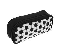 Homoyoyo Estuche Deportivo para Lápices de Fútbol Grande, 1 Capa, Poliéster Resistente, Color Negro Diseño Fútbol, para Niños y Adolescentes, Escolar y Viaje, Organizado y Portátil, Uso