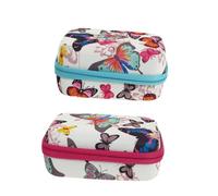 Homoyoyo Estuche Para Botellas De Aceites Esenciales 2 Piezas 15 Ml 12 Compartimentos Bolsa Rígida Portátil Para Accesorios De Aceites Esenciales Viaje Resistente a Golpes y Desgaste Azul y Rosa