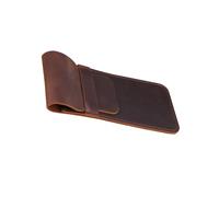 Homoyoyo Estuche para Lápices Práctico y Elegante de Cuero Marrón Vintage Diseño Retro Bolsa para Bolígrafos para Universidad y Oficina