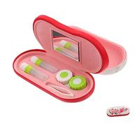 Homoyoyo Estuche para Lentes y Accesorios de Gafas Rígido Portátil Rojo Diseño Dos en Uno, Resistente a Fugas Adecuado para Viajes de Negocios y Ocio