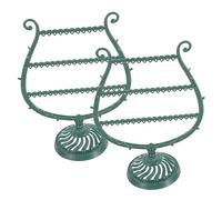 Homoyoyo Expositor De Pendientes Colgantes Organizador De Joyas En Acrílico Verde Oscuro, Soporte Compacto Para Aretes y Collares, Adecuado Para Tienda y Uso Personal, Set De 2 Piezas