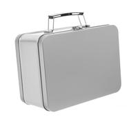 Homoyoyo Fiambrera de Hojalata Vintage con Tapa y Asa, Contenedor Multifuncional para Alimentos, Caja Metálica Portátil Adecuado para Uso Personal y Almacenamiento