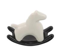 Homoyoyo Figura de Caballo Mecedora de Cerámica Blanca Miniatura Adorno para Ceremonia del Té Decoración para Oficina y Jardín de Hadas Estatua Artesanal Resistente al Agua Caliente