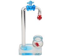Homoyoyo Figura de Pecera de Vidrio con Grifo Flotante Adorno de Acuario para Escritorio Decoración Moderna Hogar Accesorio Compacto para Peces de Colores Decoración de Pecera Elegante