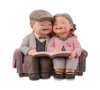 Homoyoyo Figuras de pareja anciana amor dura figura de pareja de resina abuelos parejas ancianos estatua adornos para oficina jardín habitación familiar adornos abstractos